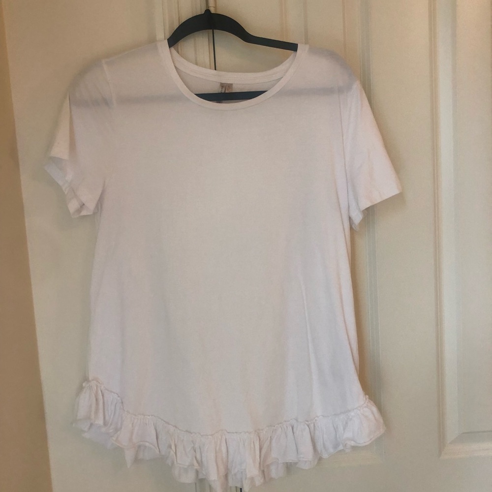 Banana Republic Frilled White Tee
